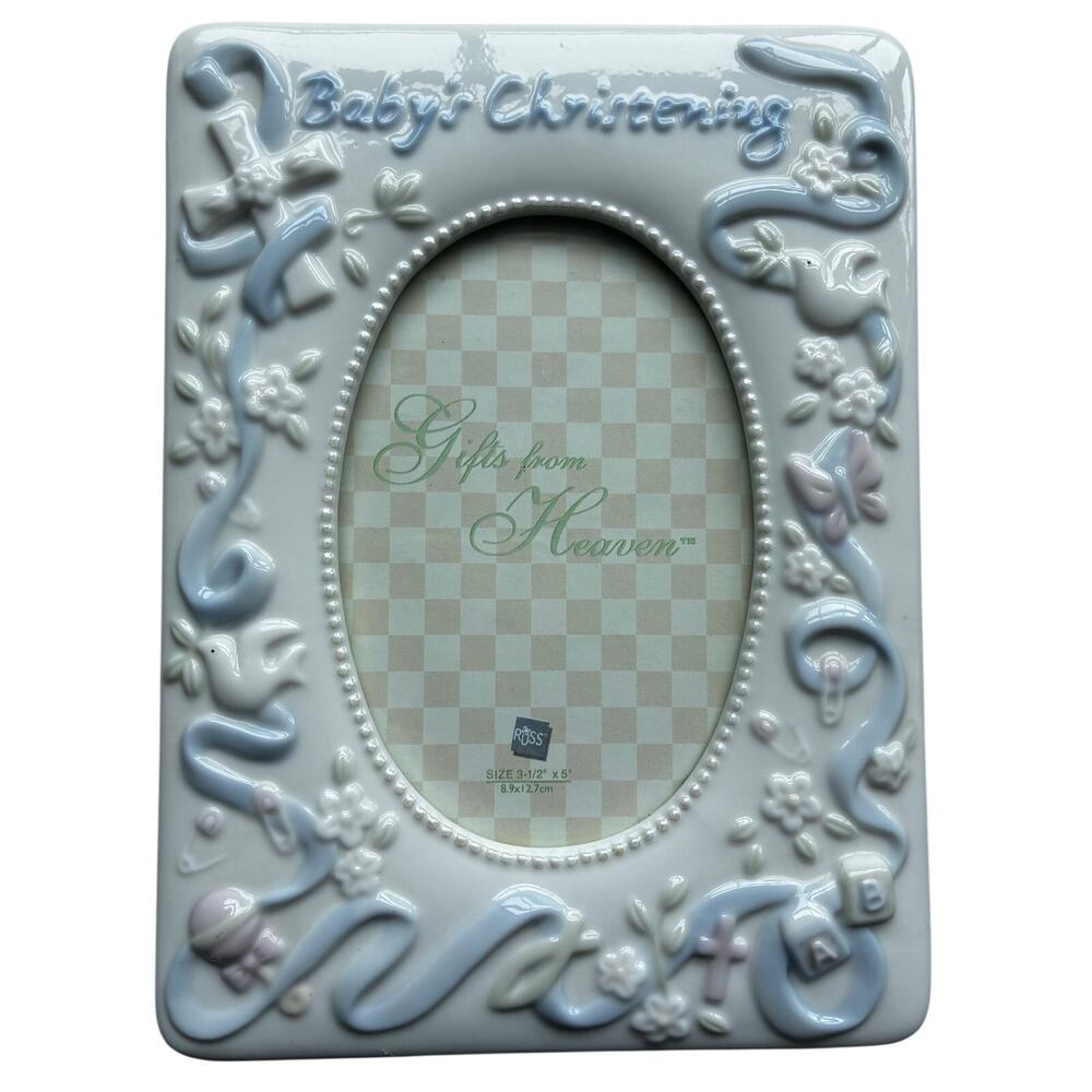 Russ Gifts From Heaven Baby’s Christening 3.5x5 Photo Frame Religious Nursery
